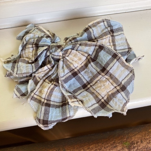 Anthropologie Blue and Plaid Hair Bow  Bundle - Picture 2 of 5